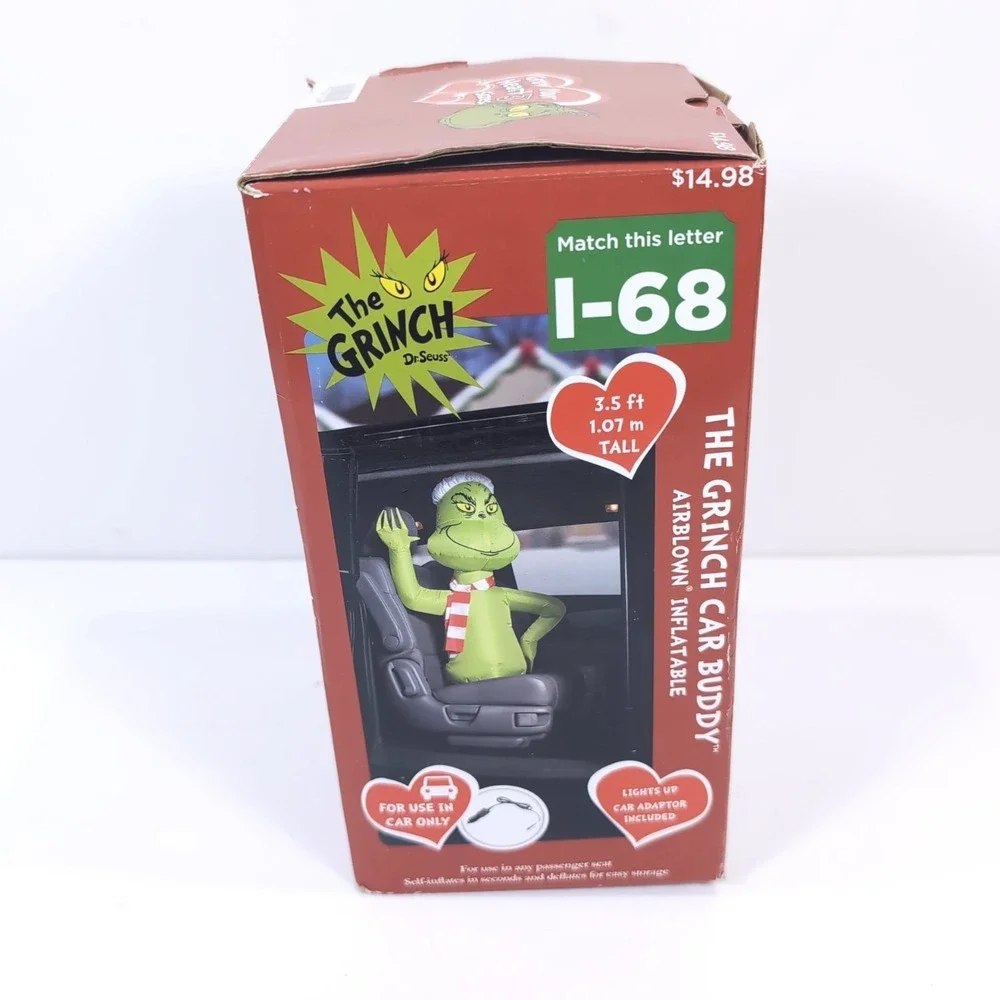 The Grinch Car Buddy Airblown Inflatable 12v Vehicle Dr Seuss 3.5 ft Gemmy